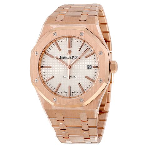 audemars piguet royal oak rose gold silver dial|audemars piguet 41mm rose gold.